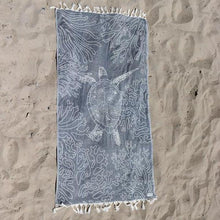 Load image into Gallery viewer, Black Sea Turtle Reef Towel