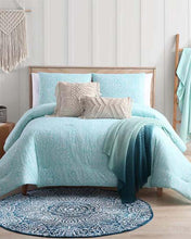 Load image into Gallery viewer, Kaibu Isle Aqua Boho Print Comforter Set