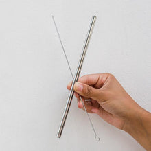 Load image into Gallery viewer, Silver Metal Straw