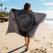 Load image into Gallery viewer, Mandala Sea Turtle Black Towel

